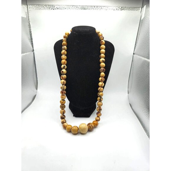 Vintage Very Rare Natural Tiger Coral Graduated Bead necklace 87 grams 23" - Picture 4 of 7